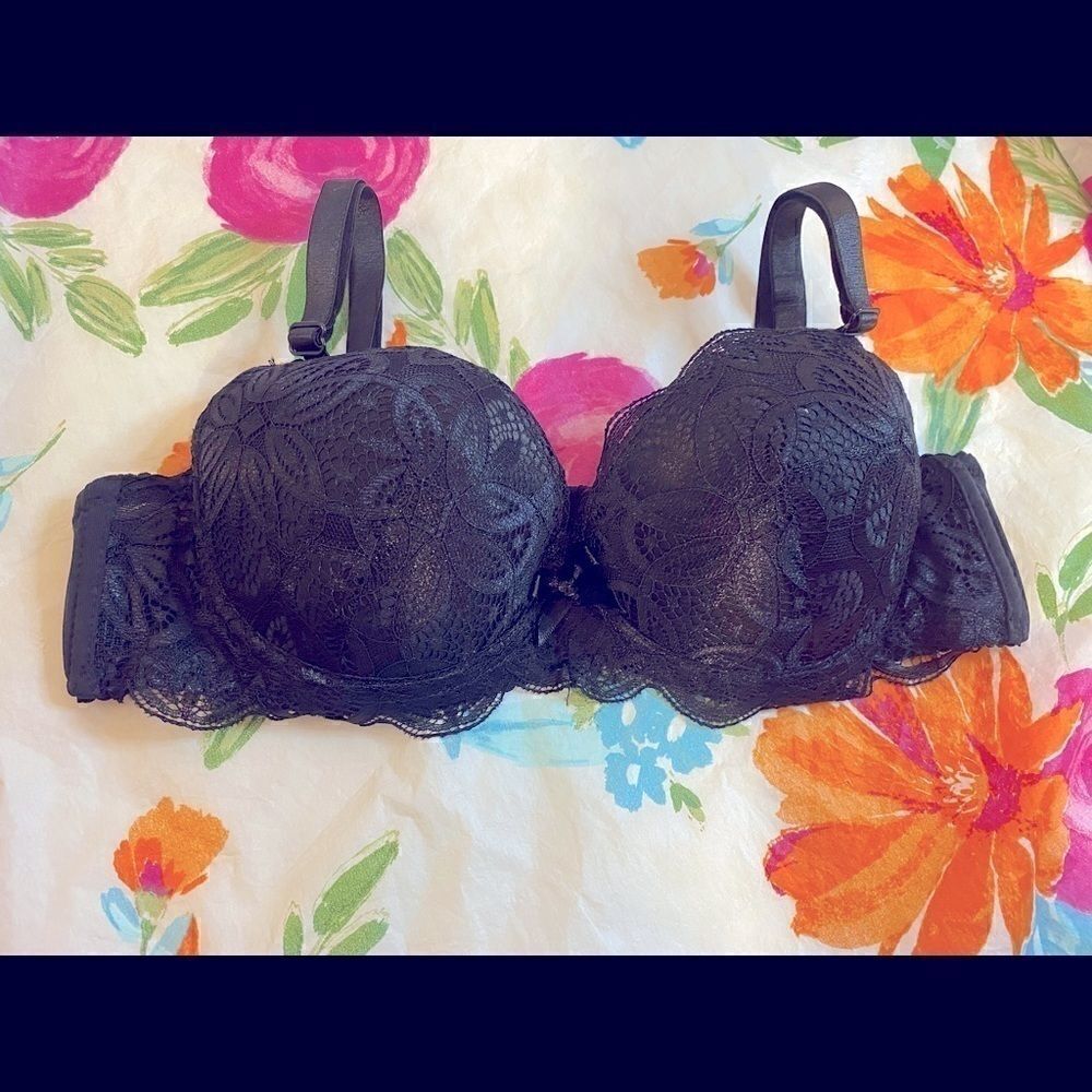 💥Hecho lace Embroidery Floral sexy Bras 34:A
